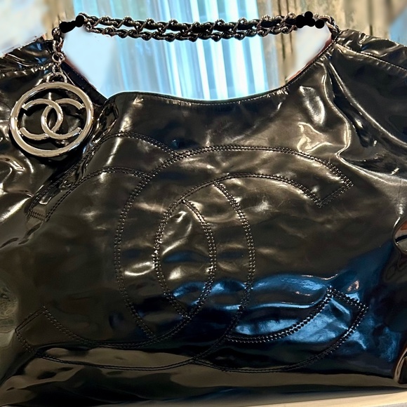 Chanel Coco Grand Cabas Black Vinyl Tote Bag size XL - Picture 5 of 16